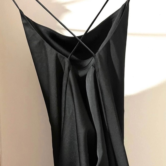 (SOLD)Only 
Black Satin Dress - Picture 3 of 4